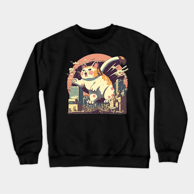 Cute Catzilla Crewneck Sweatshirt by JayD World